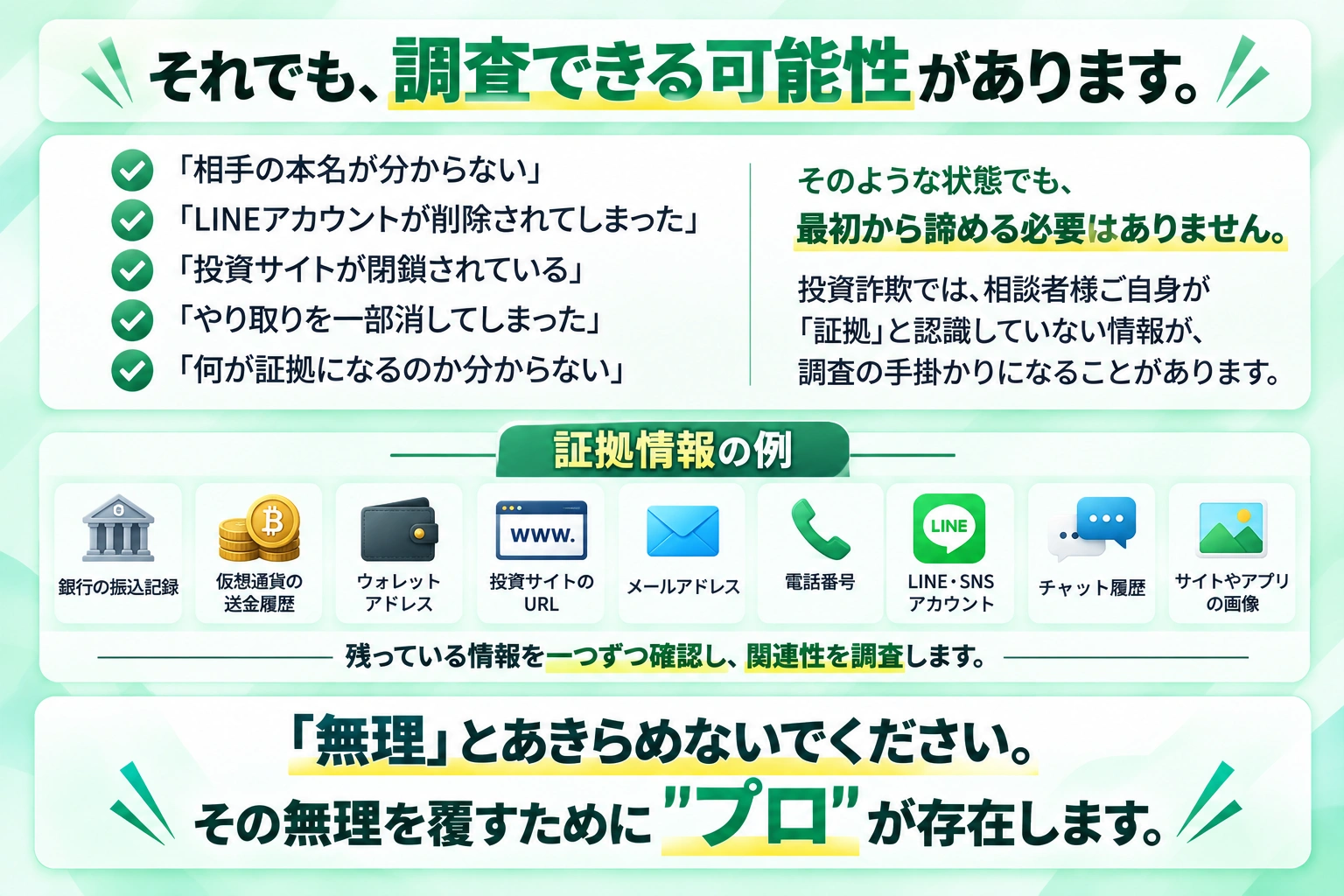 調査可能なケース